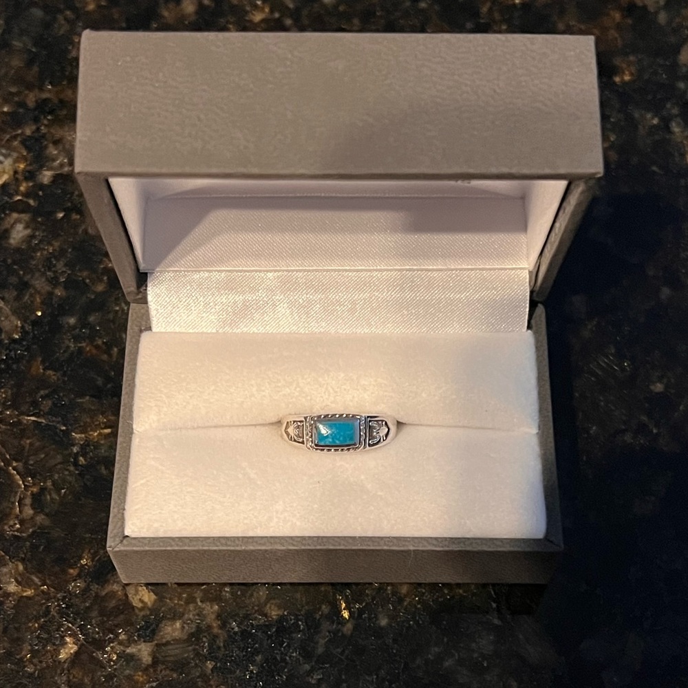 Turquoise and silver ring